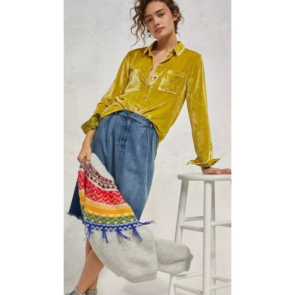 Anthropologie Maeve Karina Velvet Blouse, Size 6 - Picture 1 of 7